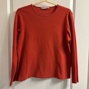 Pendleton Women's Sz L Burnt Orange Long Sleeve Cotton Tee Knit Top